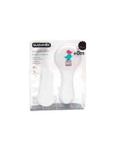 CEPILLO Y PEINE INFANTIL SOFT SUAVINEX BLANCO DECORADO