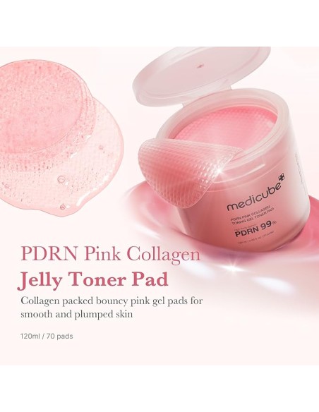 MEDICUBE PDRN PADS PDRN COLLAGEN GEL TONER SALMON 99%PURITY 70PAD CON 120ML
