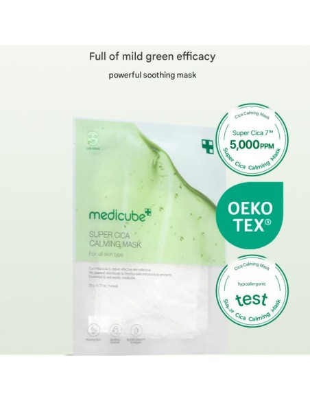 MEDICUBE MASCARILLA SUPERCICA CALMING MASK CON ARGININA PANTHENOL Y TEA TREE