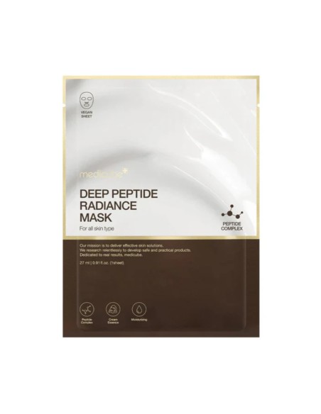 MEDICUBE MASCARILLA DEEP PEPTIDE RADIANCE MASK CON PEPTIDOS , NIACINAMIDA Y PANTHENOL