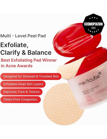 MEDICUBE PAD RED SUCCINIC ACID PEELING PARCHE ALMOHADILLA  70 PADS